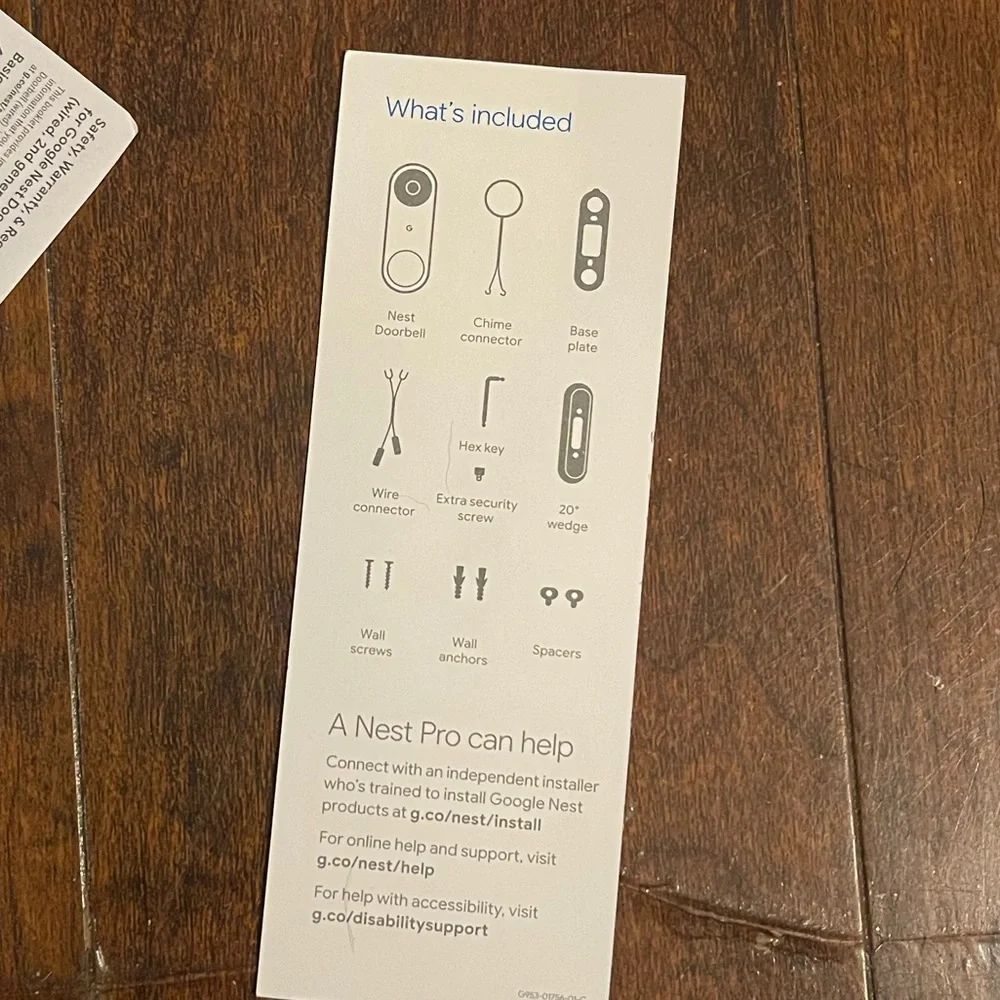 NIB Google Nest Smart Doorbell in White and Black 2 generation